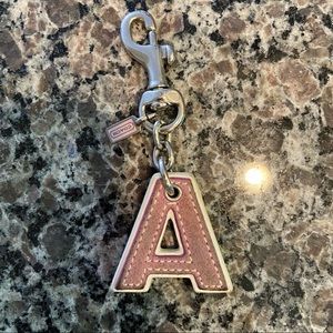 Coach suede/leather letter ‘A’ keychain
